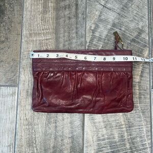 Vintage Letisse burgundy leather clutch bag